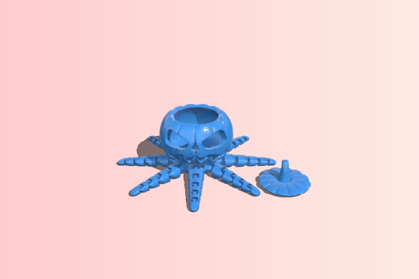 Spooky mini jack o lantern octopus | 3d print model