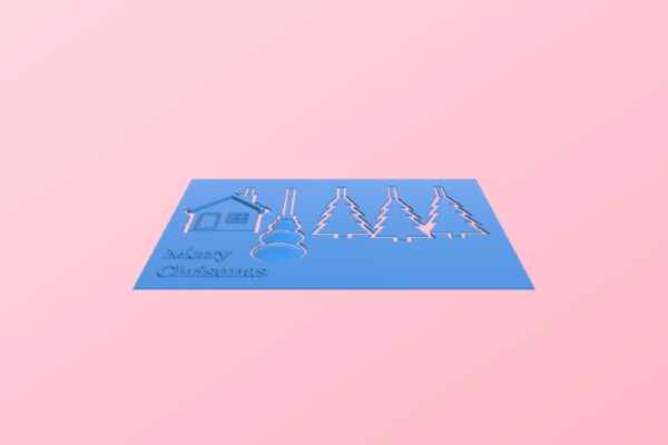 Merry Christmas Card (4.25" x 6") | 3d print model