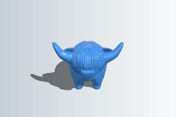 Coo Coat Hanger for Cubicle, Highland Coo | 3d print model