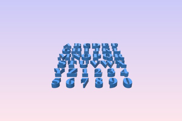 Solid Font 02 | 3d print model