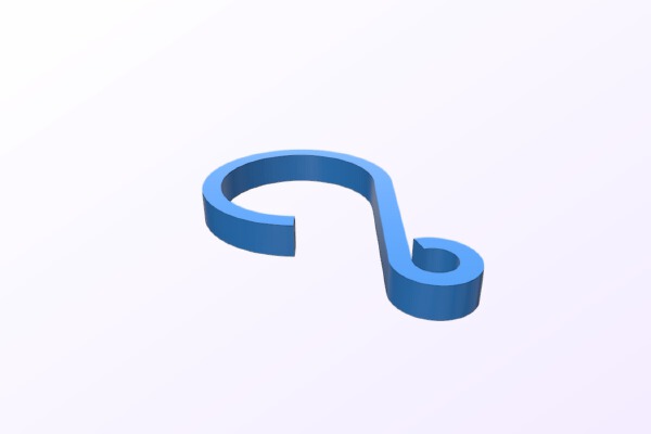 Simple Parametric Hook (Customizable, OpenSCAD) | 3d print model