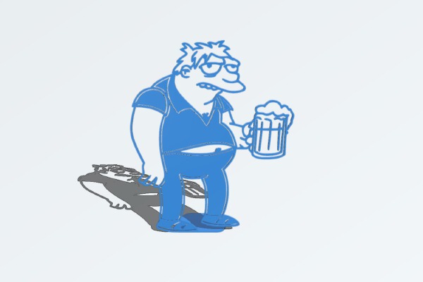 a Barney Gumble silhouette. | 3d print model