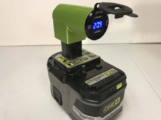 RYOBI 18V Battery Mini USB Charger | 3d print model
