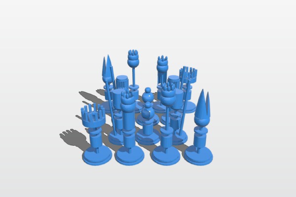 Chess Large Amber Rose Set | 3d print model