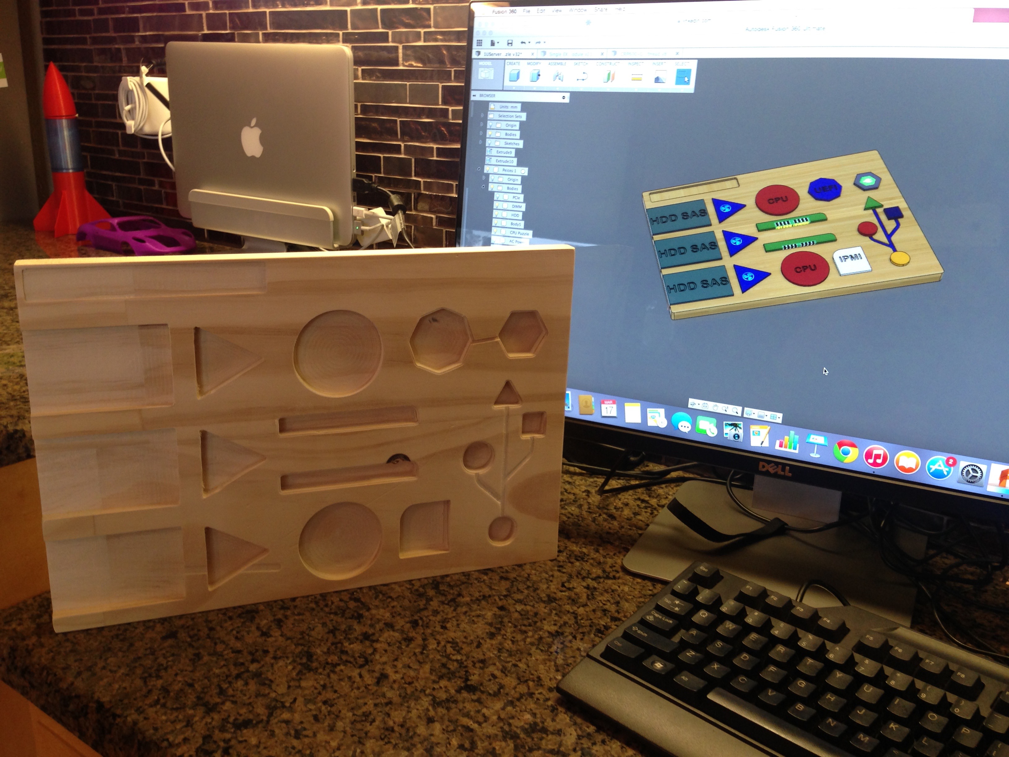 Enterprise Rack-mount Server Block Puzzle for Kids (CNC Project, WIP)