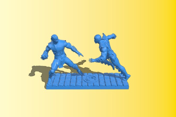 Mortal Kombat diorama (Sub Zero and Scorpion with abilities) | 3d print model