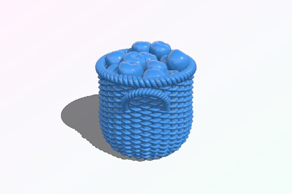 Basket of apples | 3d print model