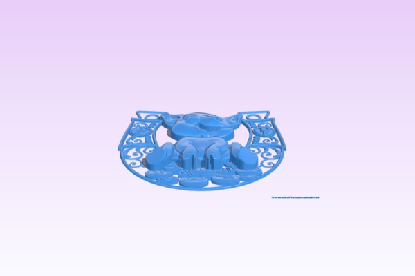 Christmas pig on a horseshoe | 3d print model