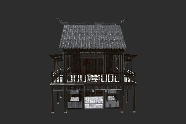 Chinese High House Wood | 3d print model