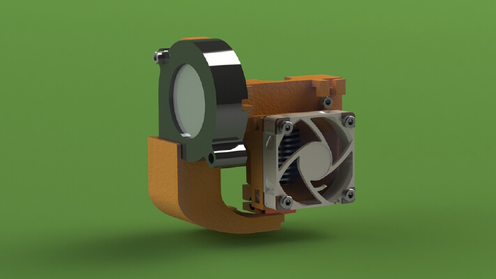 Creality CR-10 e3v6 hotend adapter mount w_ blower fan | 3d print model
