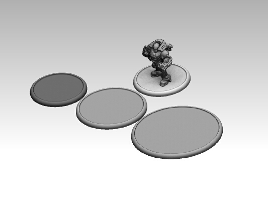 Wargaming lipped bases 50mm, 62mm and 80mm | 3d print model