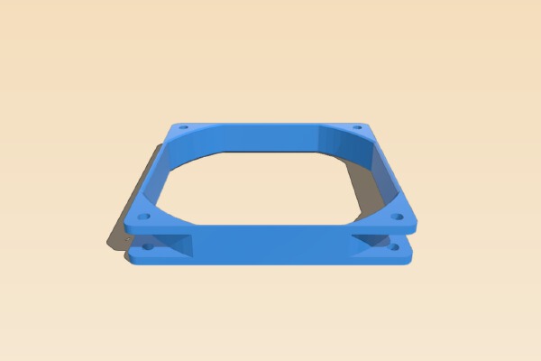 Node 202 fan spacer for 120mm fan gpu cooling | 3d print model