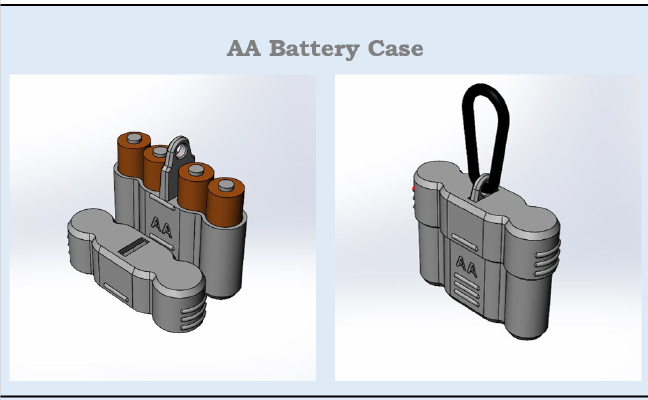 Carabiner AA Battery Case | 3d print model