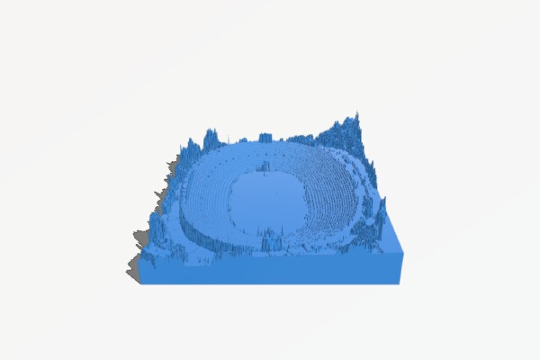 UC Berkeley's Memorial Stadium from LIDAR | 3d print model