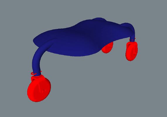 Teal drone on wheels | 3d print model