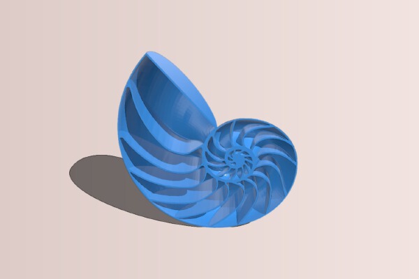 Nautilus Shell Castle (Fabonacci_Logarithmic Spiral) | 3d print model