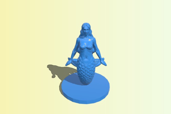 Mermaid plus base | 3d print model