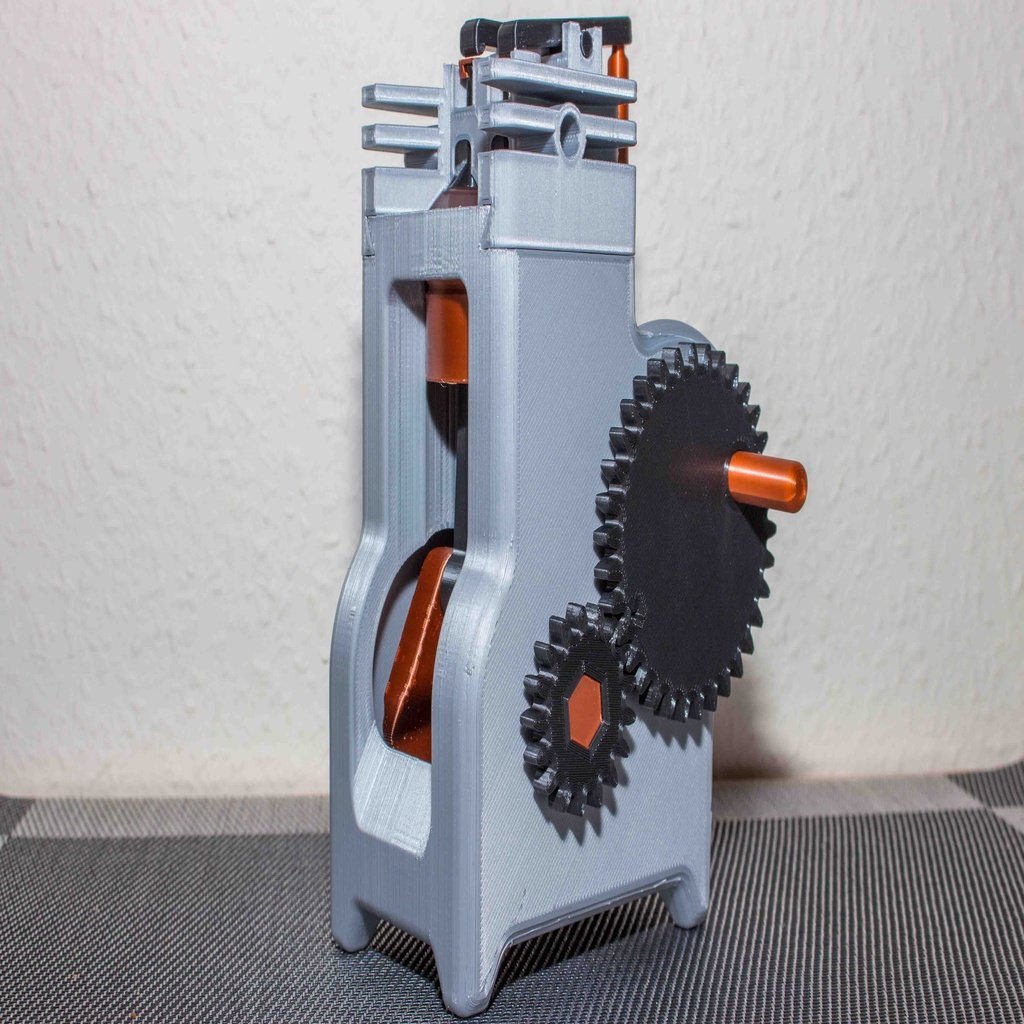 4 Stroke Engine Modell complete 3D printed