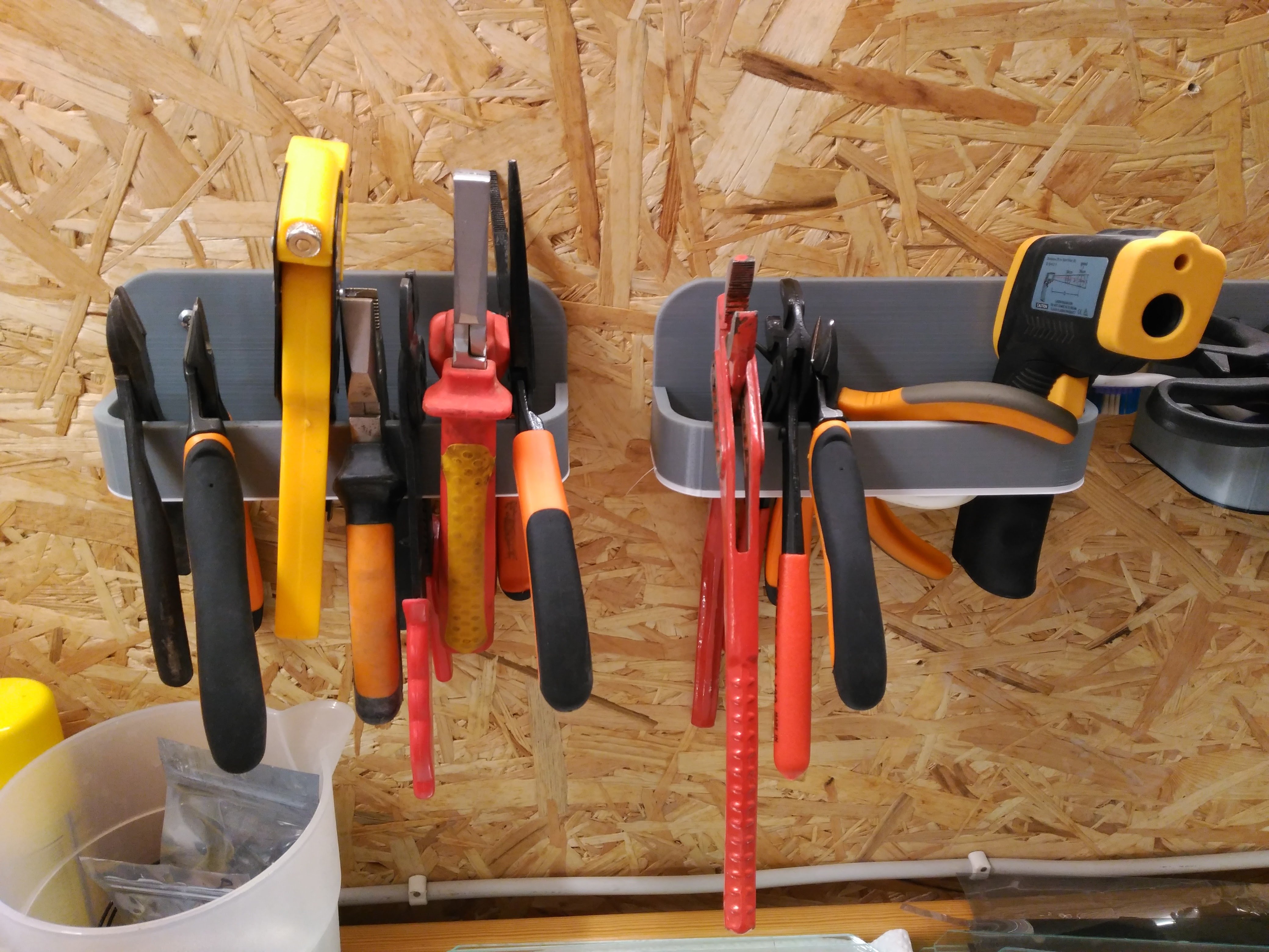 Tool brackets for workshop wall