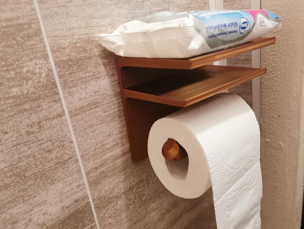 Toilet Paper Holder (2 shelves, split tube)