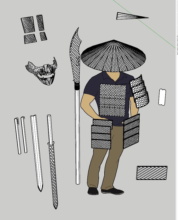 Samurai warrior armor costume set