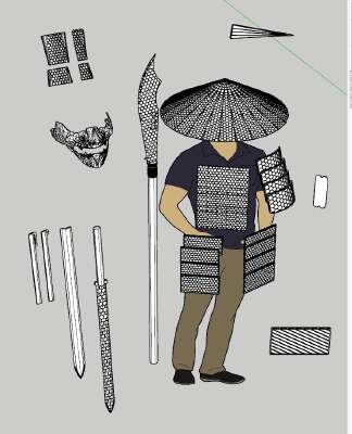 Samurai warrior armor costume set | 3d print model