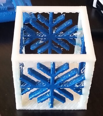 Snow Flake Lantern Dual Extrude | 3d print model