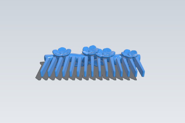 apricot flower hair comb | 3d print model