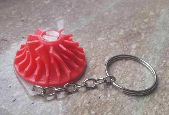 Rotating Impeller Keychain | 3d print model