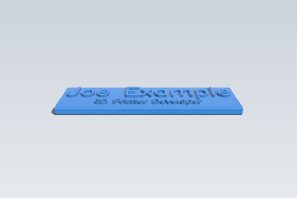 Name Plate Generator (OpenJSCAD) | 3d print model