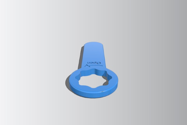 medical gas bottle opener_lever (O2) 52mm knob | 3d print model