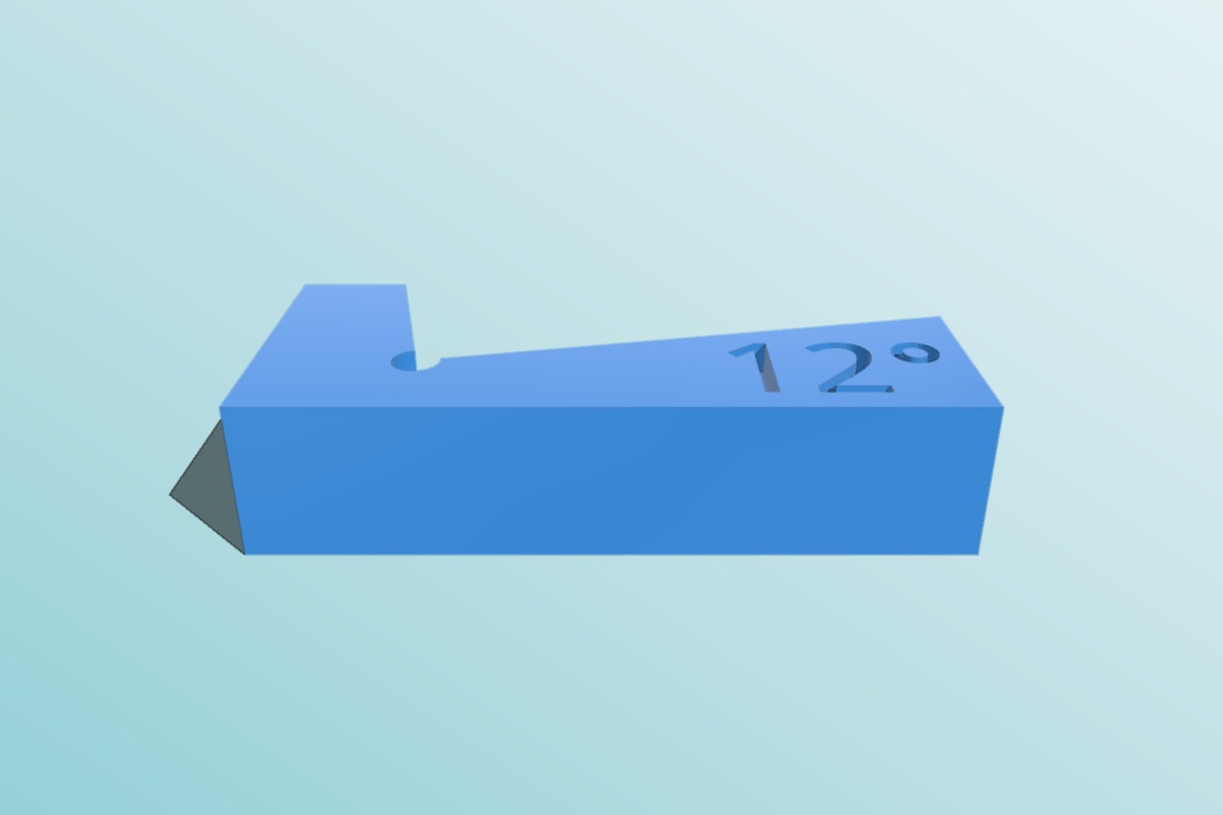 12° angle block for making a tangential toolholder