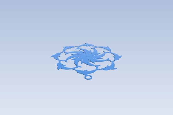 Dolphin Snowflake Ornament | 3d print model