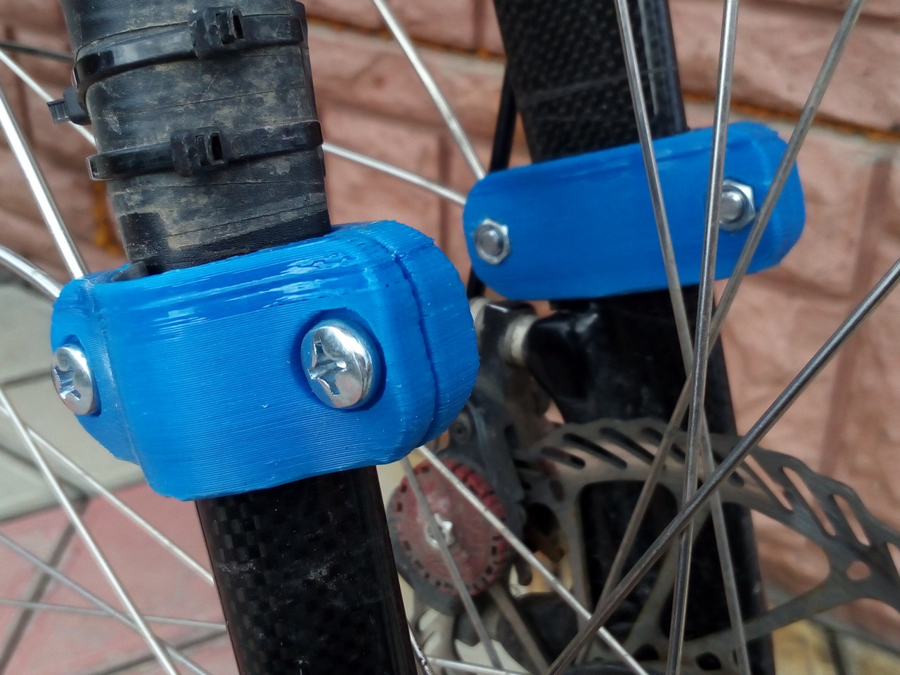 Holder clamp for front full fender to carbon fork 29er bicycle MTB bike