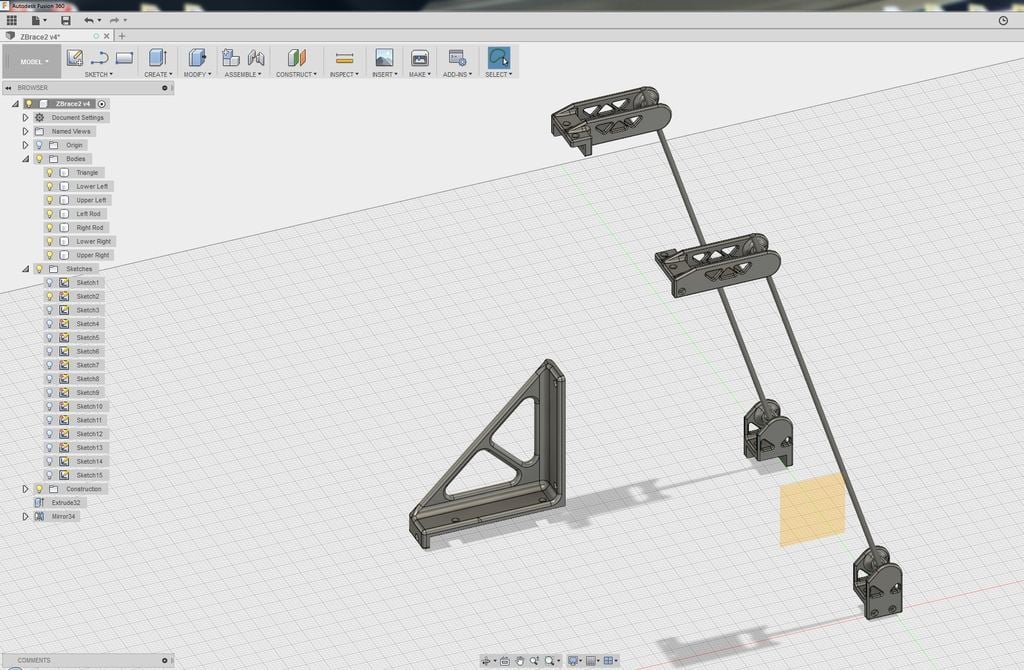 Frame Braces for Creality CR-10, Tevo Tornado, and Afinibot A31