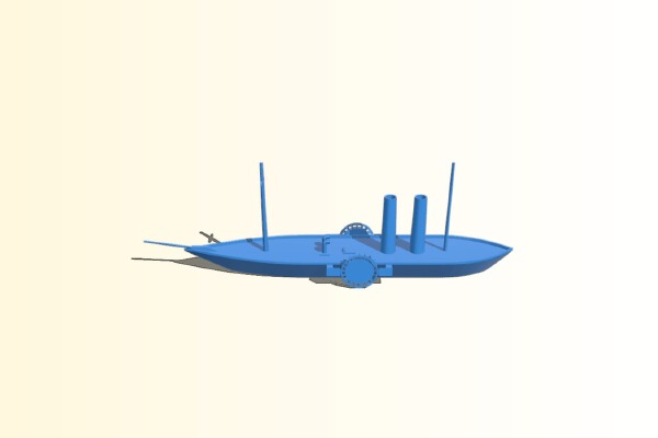 Paddle wheel boat – ship | 3d print model