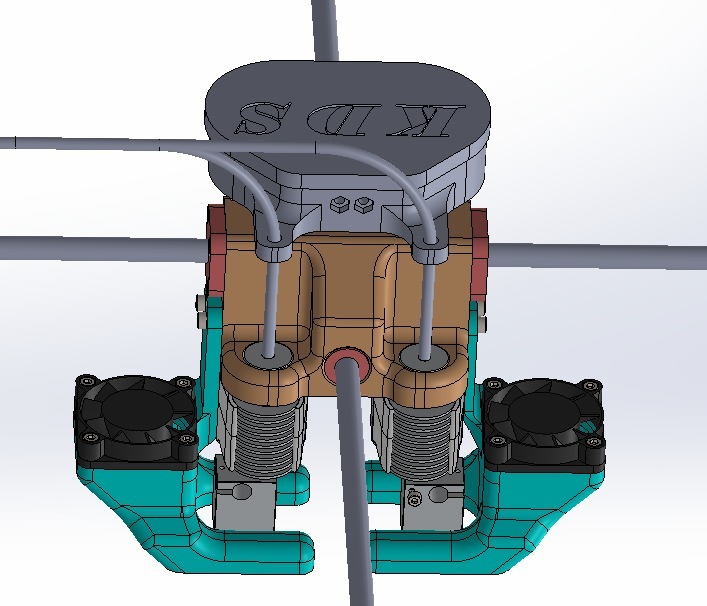 Double extrudeur réglable en hauteur type ultimaker DIY axe Ø8