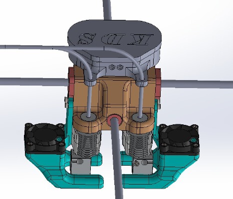 Double extrudeur réglable en hauteur type ultimaker DIY axe Ø8 | 3d print model