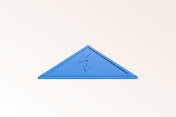 Warning sign Electrical voltage | 3d print model