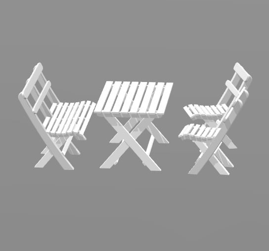 Outdoor furniture set H0 scale