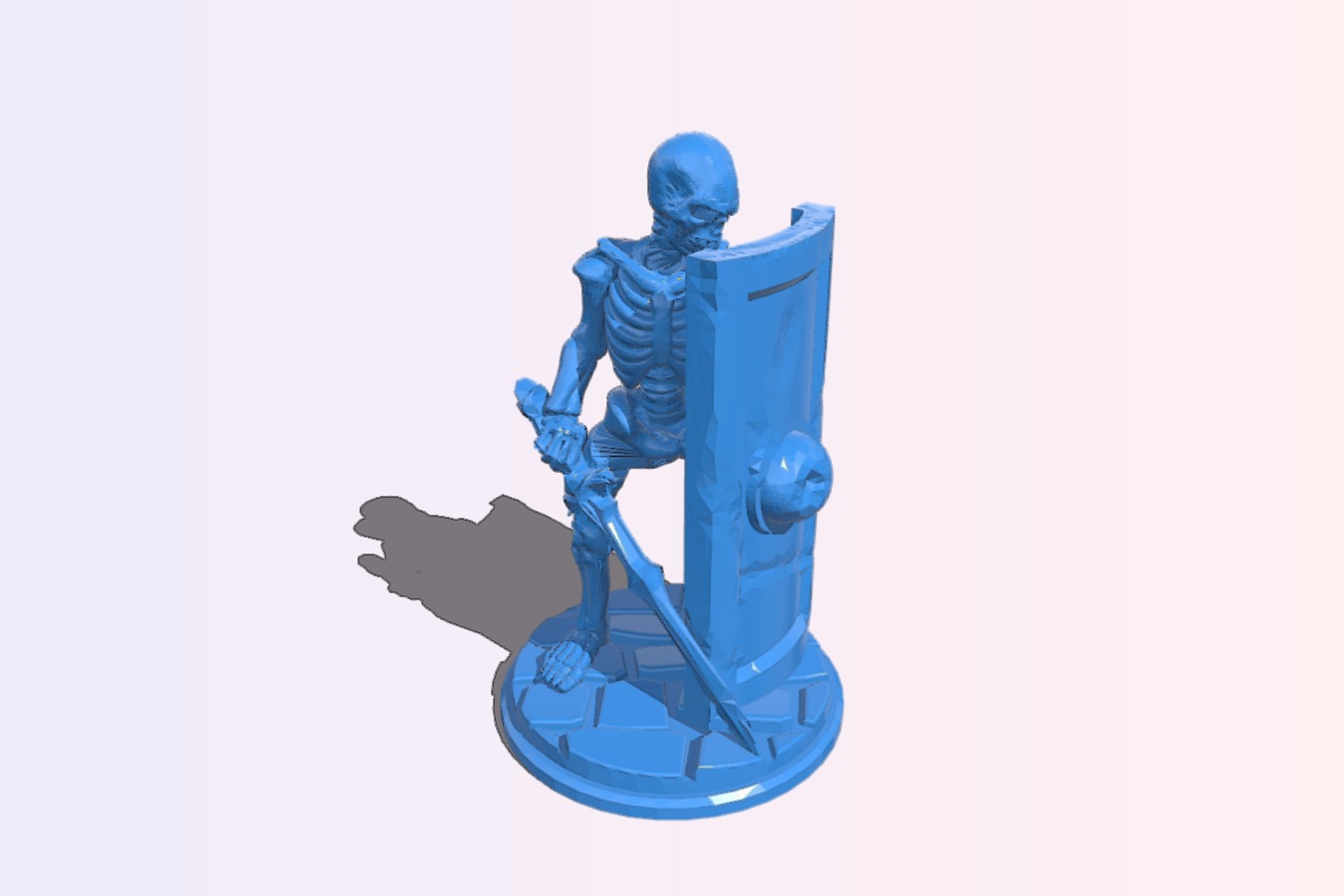 Living Bones with Long Sword and Tower Shield