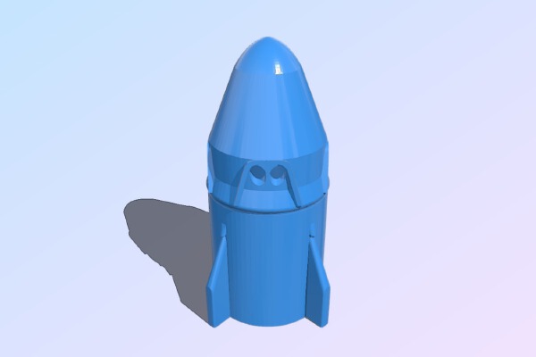Space X Dragon + Interstage (whoosh Rocket) | 3d print model