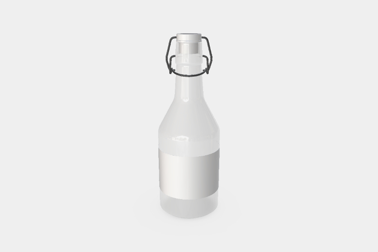 Glass Water Bottle with Silver Lid Mockup