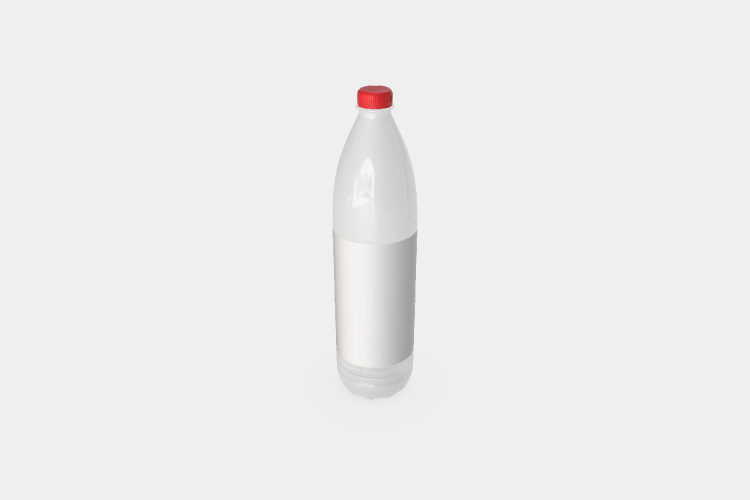 Plastic Water Bottle with Red Cap Mockup