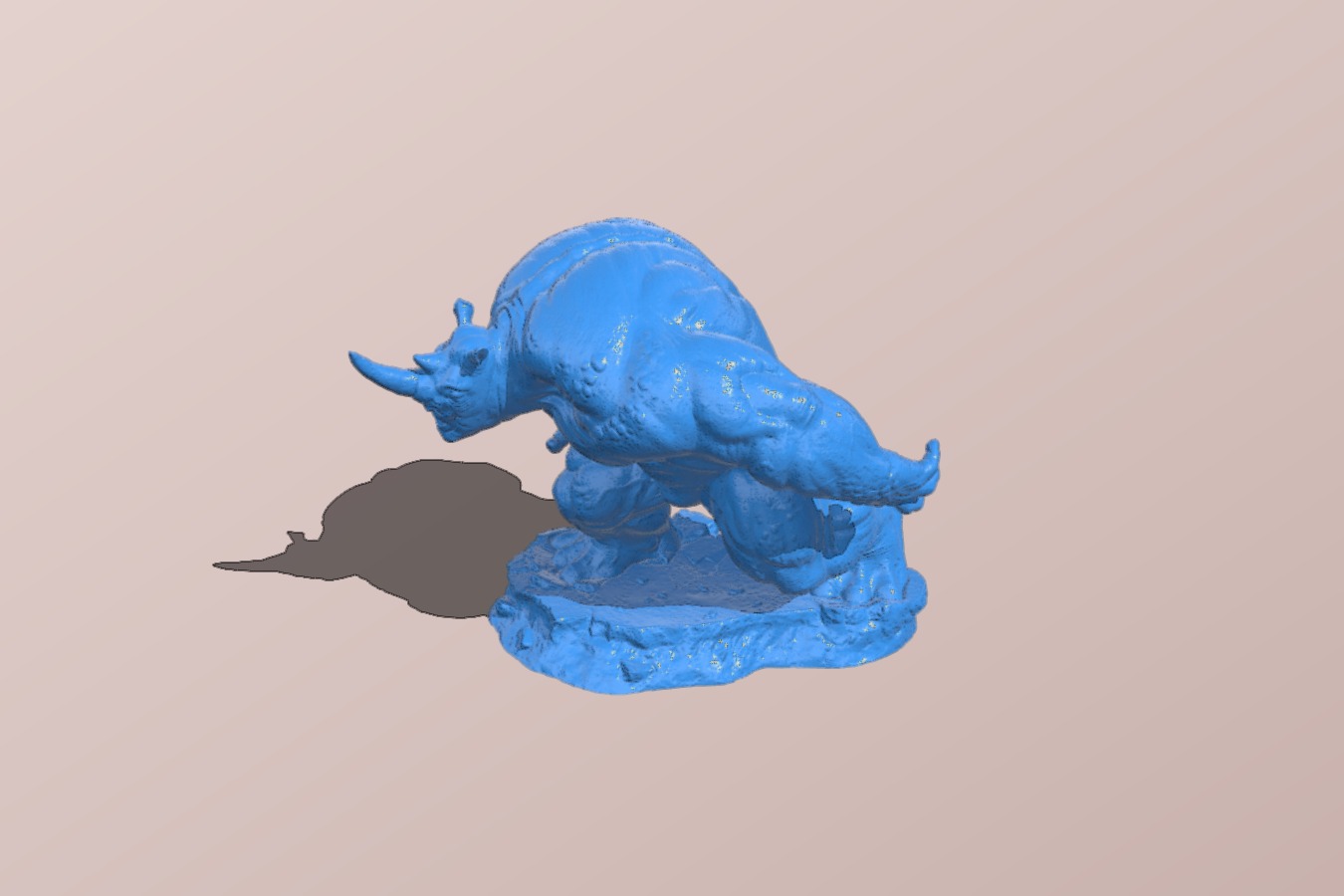 Rhino Statue With Base