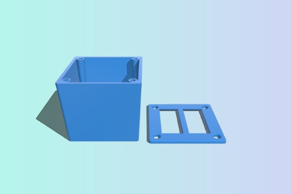 Double rocker switch box and cover, | 3d print model