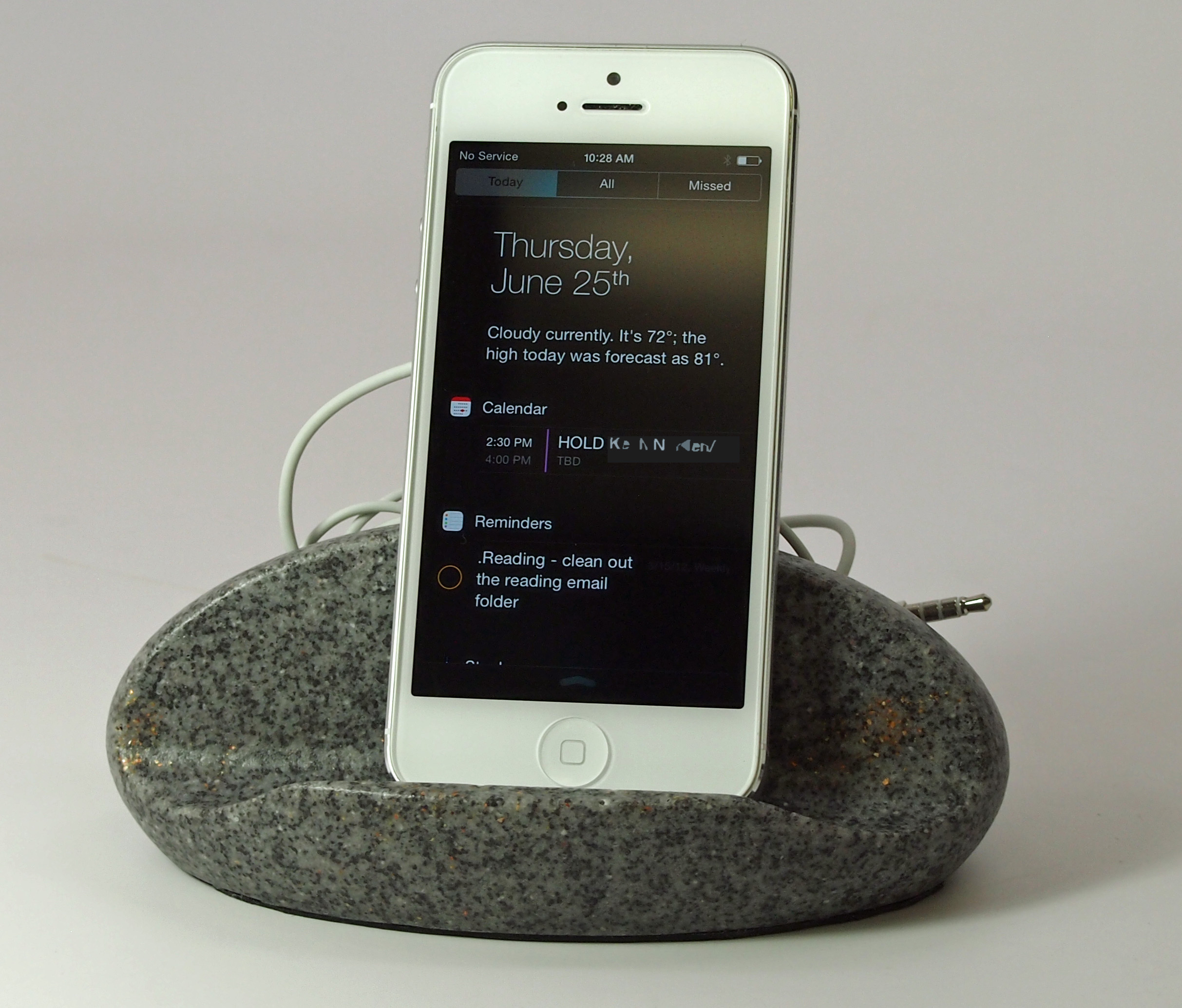 Phone and small tablet stand created for casting in composite stone