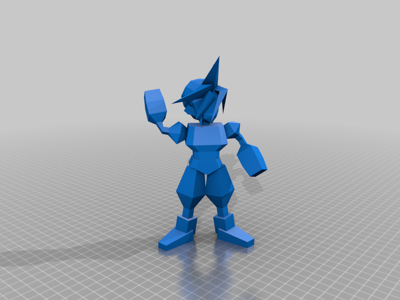 Posed Cloud Low Poly Final Fantasy 7 FF7 VII by Cestymour