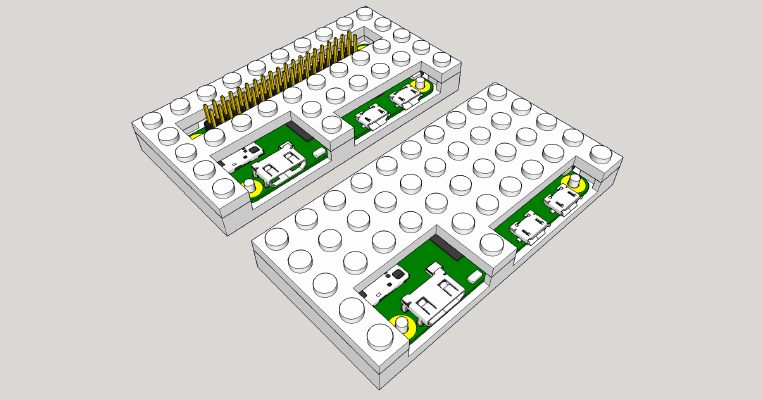 Construction Block Raspberry Pi Zero two piece | 3d print model