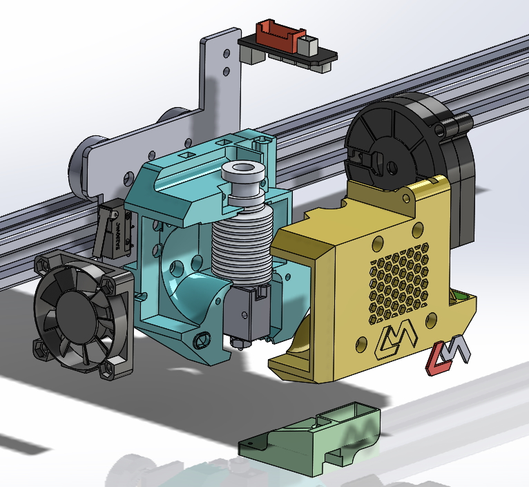 Anycubic Chiron Bowden extruder E3D V6 Volcano  original carriage